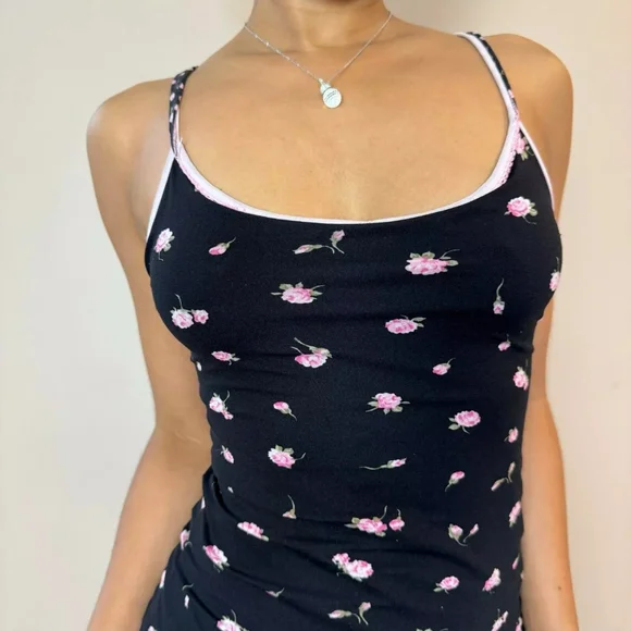 Vintage Italian Y2K Ditsy midi dress Coquette - Picture 3 of 8